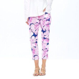 Claudia Cropped Legging in Pink & Navy Floral